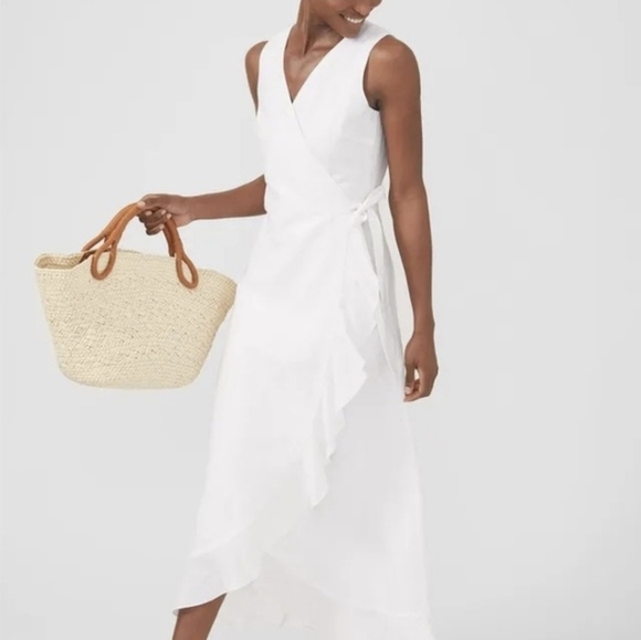 J. McLaughlin Solid Cerise Linen-Blend Maxi Dress – Size Small - Picture 5 of 10